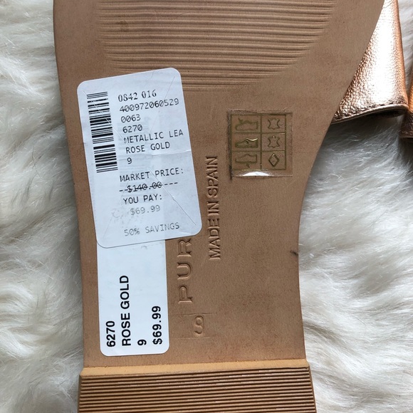 NEW Pure Navy Leather Slides Size 9 - Picture 5 of 5